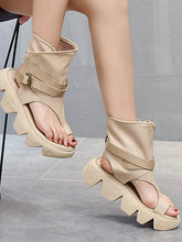 Women Open Toe Casual Retro Set Toe High Top Sandals